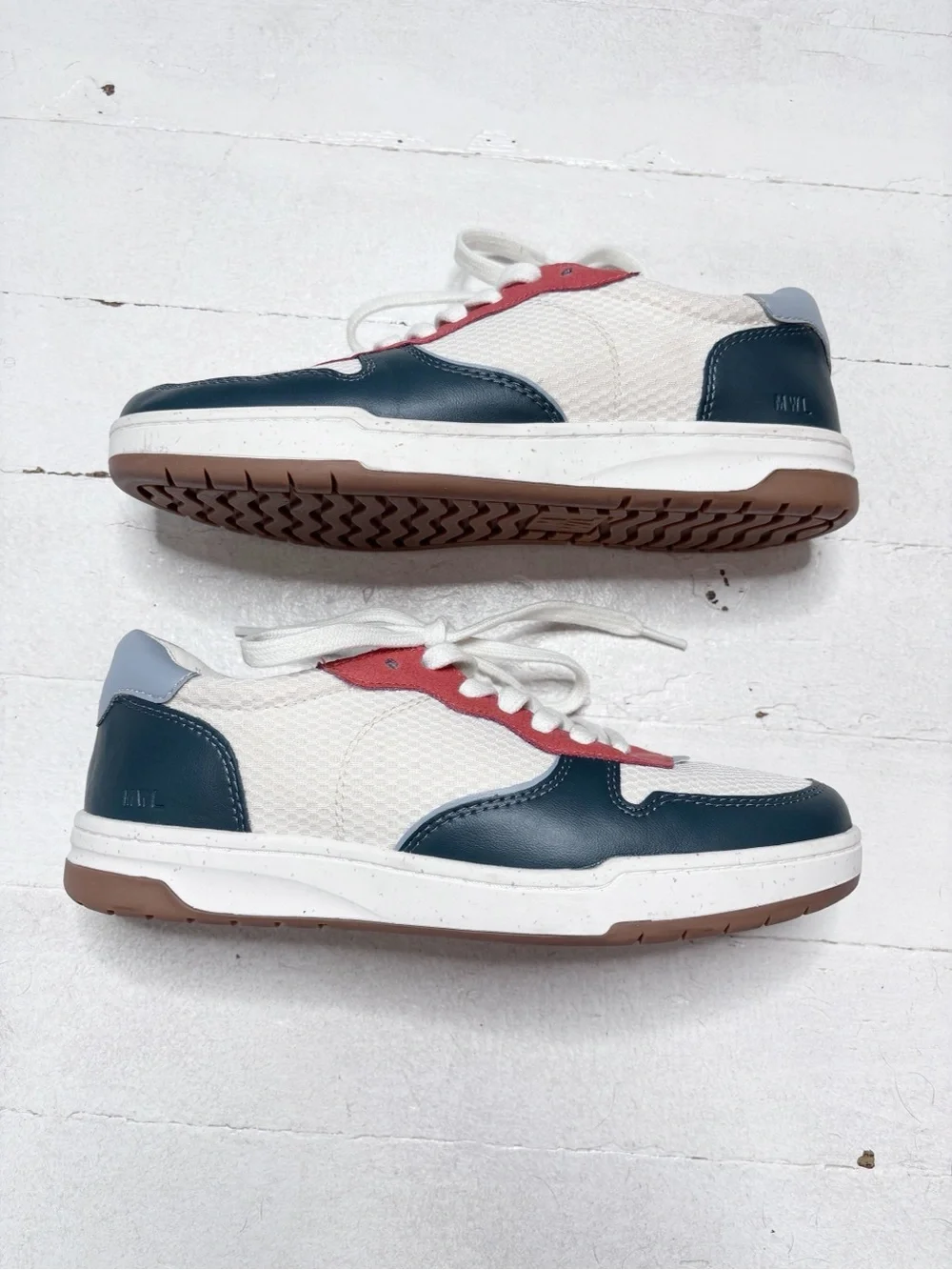 Madewell Court Low-Top Sneakers Red Green Blue White Accent Colors Size 9 EUC
